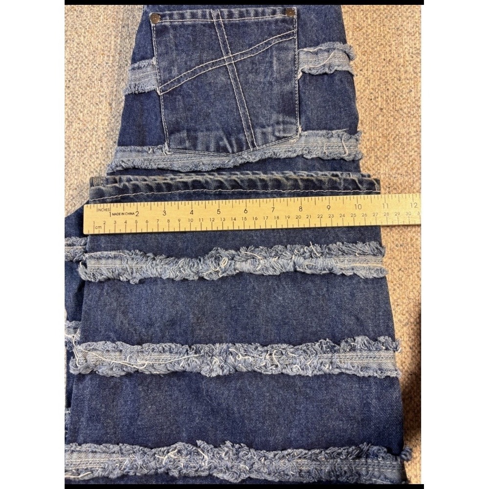 Ragged Jeans Y2K Wide Leg Blue Denim Striped Jeans Womens Size 26 - Picture 8 of 8